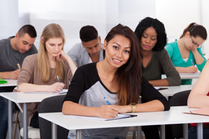 Classroom full of high school students